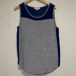 Olive & Oak heather gray and navy blue tank top women size XL